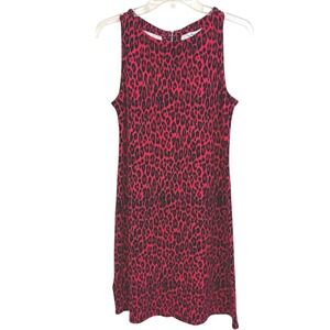 Tommy Bahama Darcy Cat's Meow Red Sleeveless Dress  XS TP Red Black Leopard NWOT